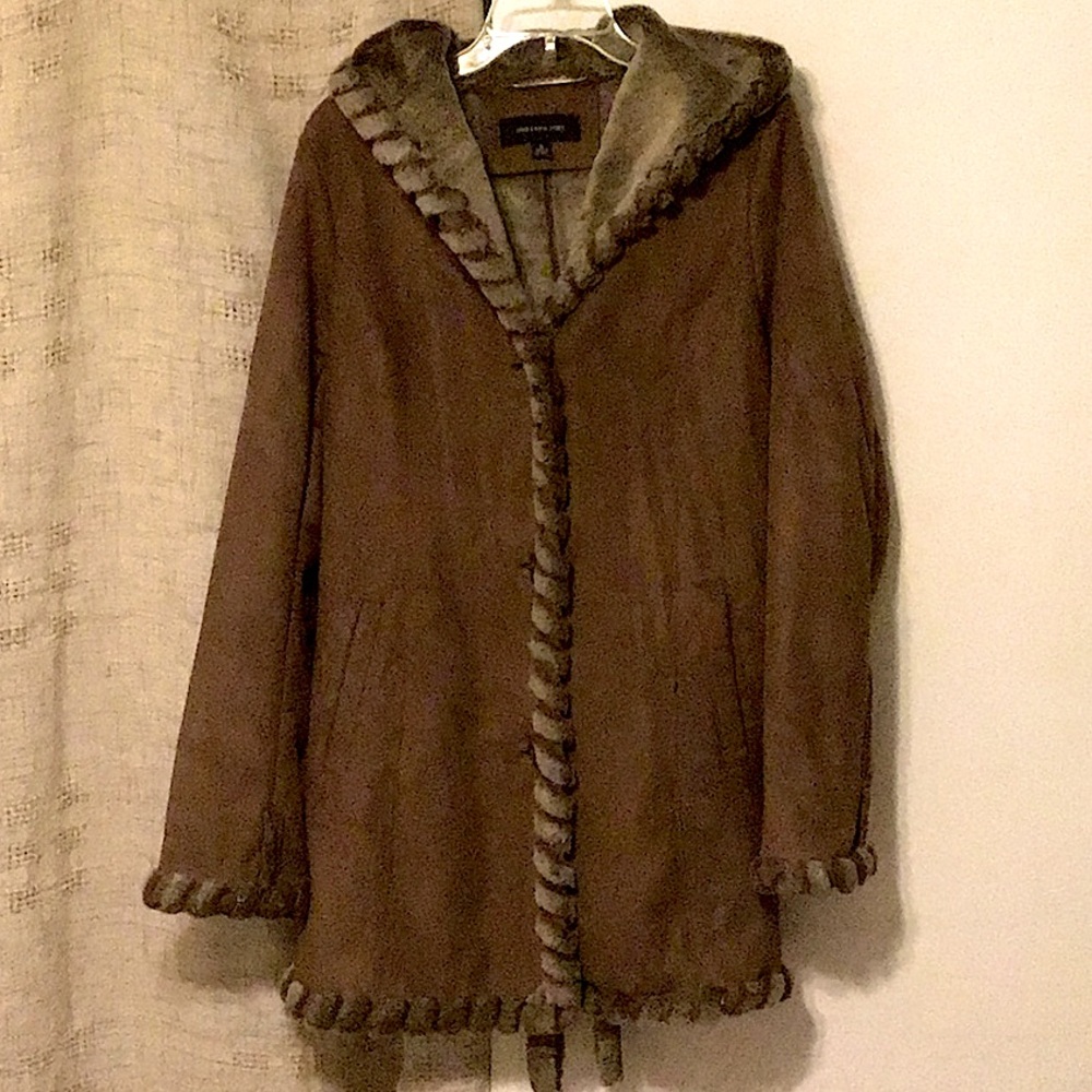Brown Leather Fur Jacket